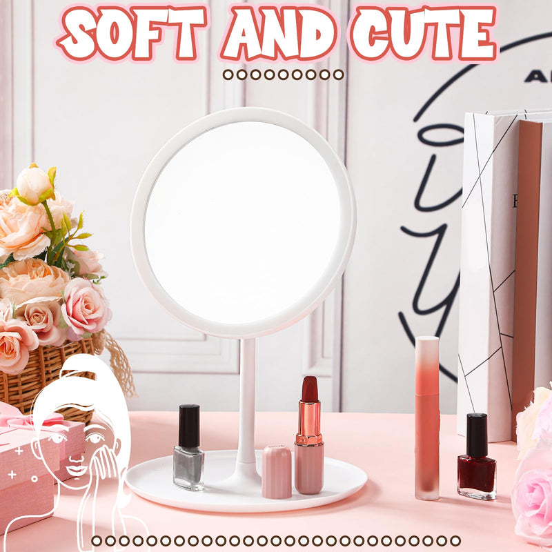6 Pcs Spa Party Mirror Spa Party Supplies Sleepover Favors Accessory Make up Table Mirror for Sleepover Slumber Birthday Favors Adult Women Gift(White) White