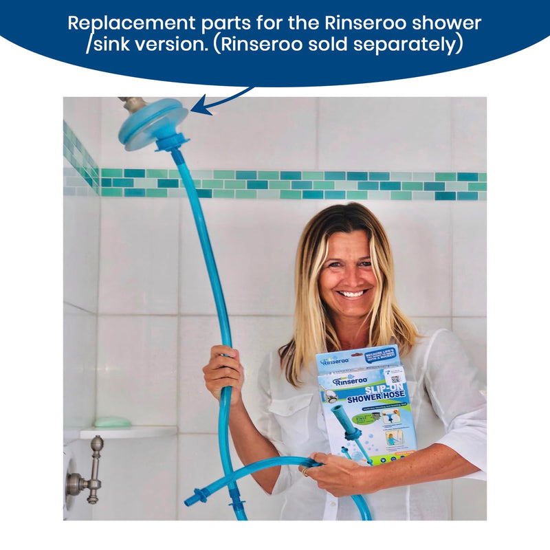 Rinseroo Replacement Shower Hose Connectors (3 pack) for Rinseroo- Slip-on Handheld Water Hose Attachment/Faucet Adapter for Shower & Sink, Detachable Shower Sprayer (NOT FOR TUB VERSION) Shower Hose Connector
