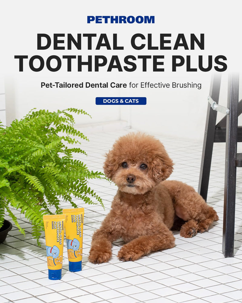 PETHROOM Dog & Cat Dental Kit for Daily Care – Enzymatic Toothpaste & Soft Bristle Toothbrush (Medium), Plaque & Tartar Control, EWG Verified, Fresh Breath, Pet Friendly Flavor, 2.1 oz
