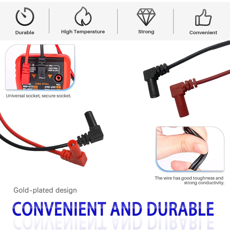 Multimeter Leads, 1000V 10A Meter Leads & Gold-Plated Needle Multimeter Probes(2PCS) (2) 2