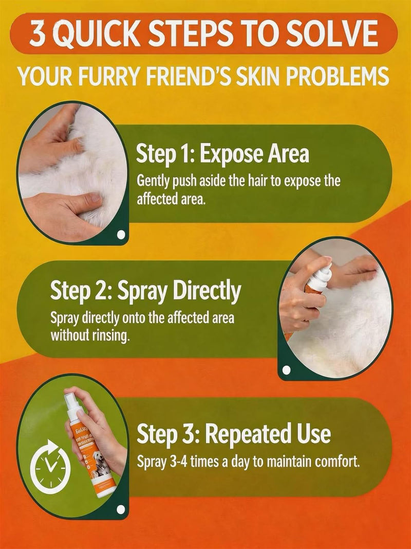 Pet Skin Care Spray,Cat & Dog Skin Cleansing Spray - Gentle Daily Care for Skin Comfort and Hygiene