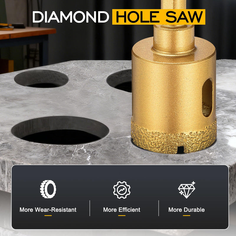 DTGN Diamond Hole Saw 5-7/8" /150mm - 1 PC - Good for Glass, Ceramic, Tile, Marble - Diamond Hole Saw Cutter - Gold 5-7/8" (150mm)