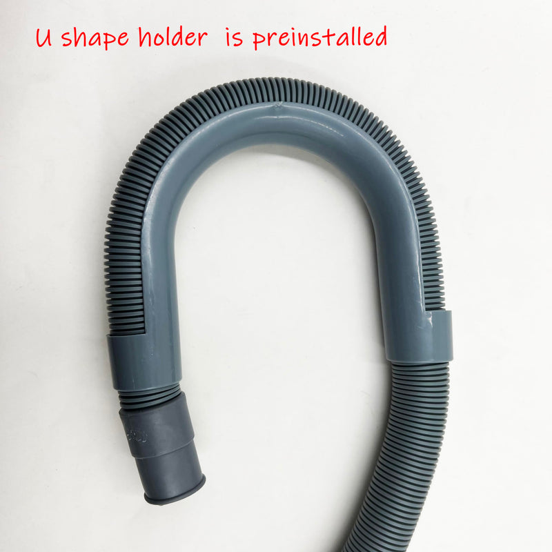 HLMOptimo 6 Feet Universal Washing Machine Drain Hose Flexible Dishwasher Drain Hose Extension Kits Corrugated Washer Hose w/ 1 Adapter 4 Hose Clamps 1 U-Bend Hose Holder