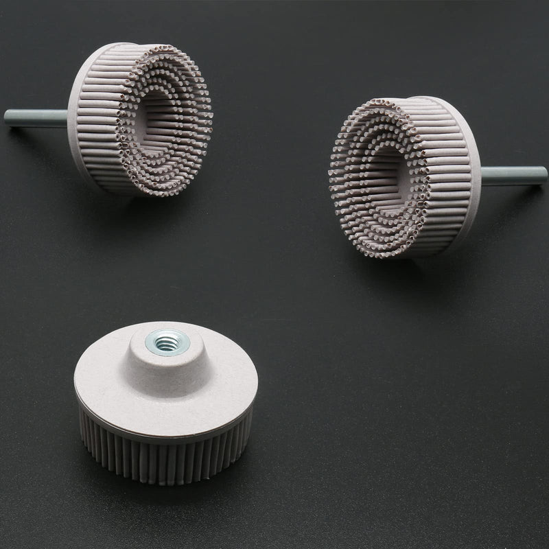2Pcs 120 Grit White Bristle Disc Attachment, 2 Inch Abrasive Bristle Disc Gasket Removal Disc with 1/4 Shank Coating Removal Disc for Rotary Tool