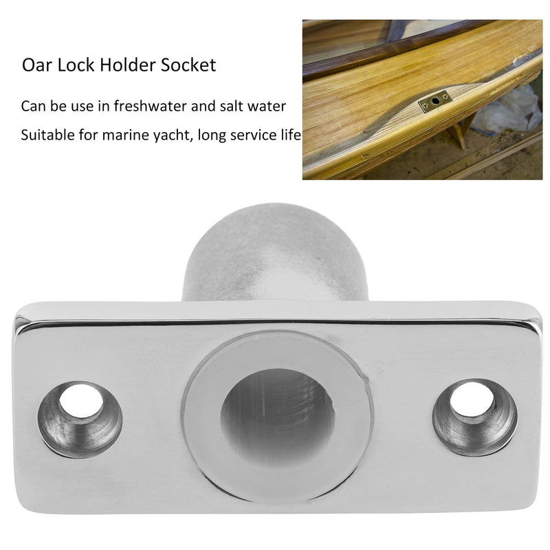 Qiilu Top Mount Rowlock Socket, 316 Stainless Steel 1/2 Inches Shank Top Mount Rowlock/Oarlock Socket for Marine Yacht