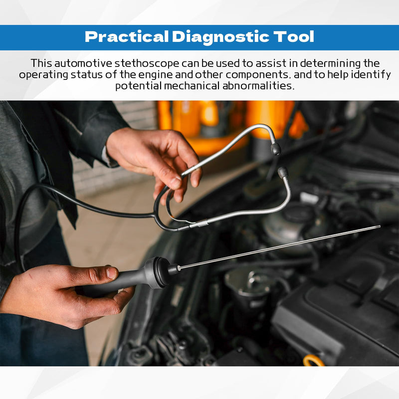 Wuyaoyao Mechanic Stethoscope, Automotive Stethoscope for Engine, Car Engine Sensitive Hearing Tool Diagnostic Tool with Extended Probe & Handle, Universal Car Accessories (Upgraded) Upgraded