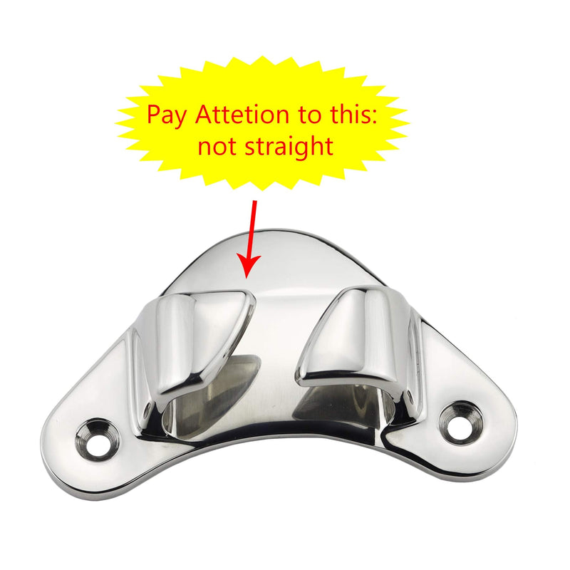 104MM(4-1/4") Marine Grade Stainless Steel 316 Boat Angled Bow Chocks Yacht Deck Dock Mooring Rope Cleat Chock (1 Piece)