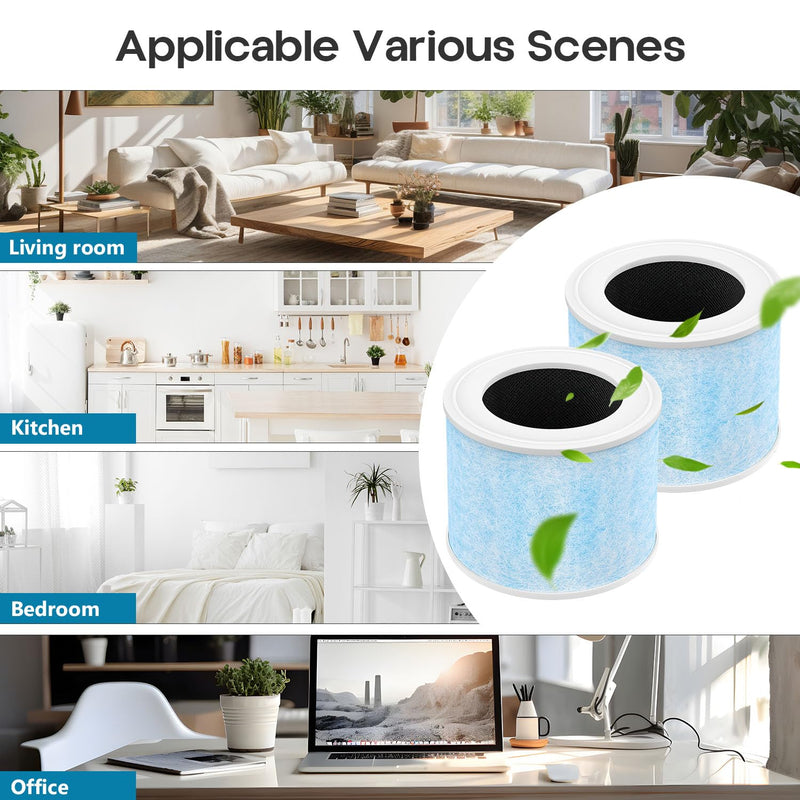 4-in-1 Air Filter Compatible with Momcozy Nursery Air Purifier, 2 Pack