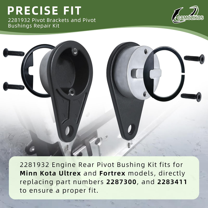 2281932 2287300 2283411 Pivot Brackets and Pivot Bushings Repair Kit Fits for Minn Kota Ultrex Fortrex Trolling Motors