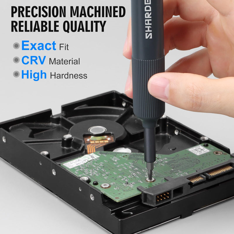 Sharden 27-in-1 Precision Screwdriver Set Multi Bit Small Screwdriver Magnetic Mini Screwdriver Set Pen Style Manual Repair Tool Kit for Eyeglass, Watch, Computer, Jewelers, Laptop, Electronics, Phone Grey