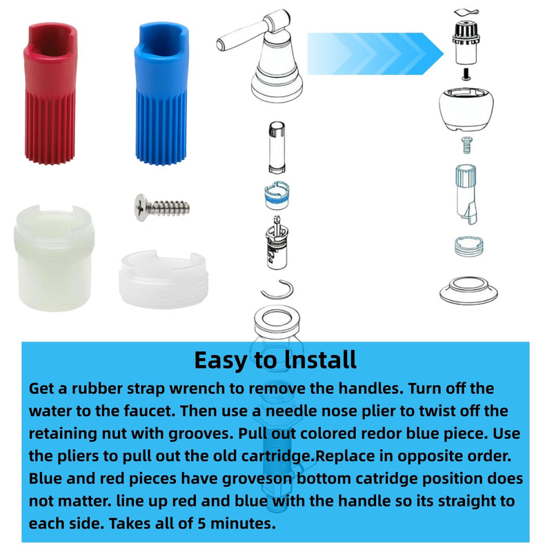 97479 Faucet Repair Kit Replacement for Moen Monticello Widespread Bathroom Sink Faucet, Handle Adapter Repair Kit for Moen 1222 1224