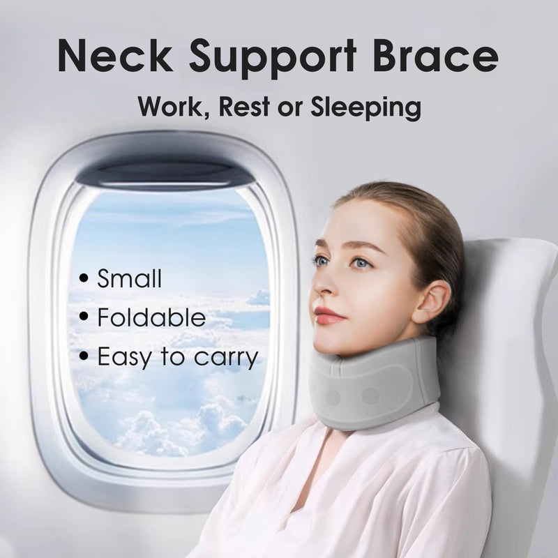 Neck Brace for Neck Pain and Support, Neck Support Brace, Adjustable Cervical Collar, Gray, 3" Tall, 19.5" Long