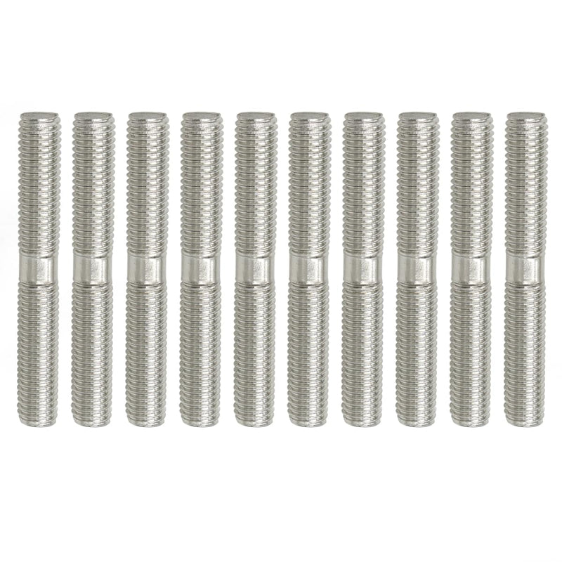 10 Pieces M10 304 Stainless Steel Double End Threaded Studs Screws Bolts (M10x80mm) M10x80mm