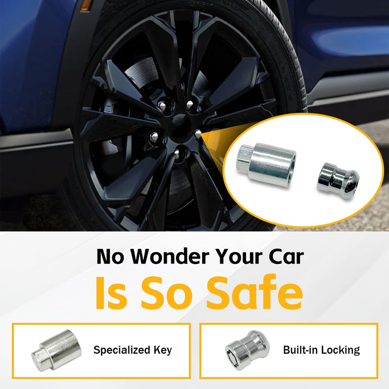 Wheel Lock Lug Nut Set Fit for Honda CR-V 2007-2025 Civic 2016 Accord 2008-2012 Alloy Wheel Lock 4Pcs Replace# 08W42-SCV-101,08W42-SCV-102,08W42-SCV-100, PREO-CV3-066, PREO-HRV-045, PREO-INS-055