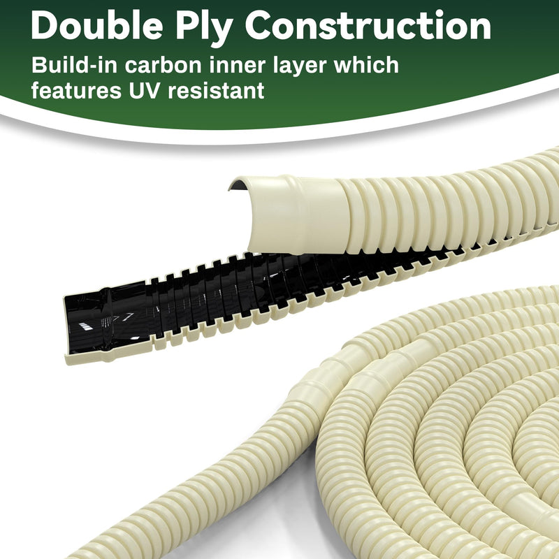 Flehomo 26Ft Universal Mini Split AC Drain Hose, 5/8 ID UV Resistant Drain Line Pipe for Mini Split Air Conditioner Heat Pump Systems