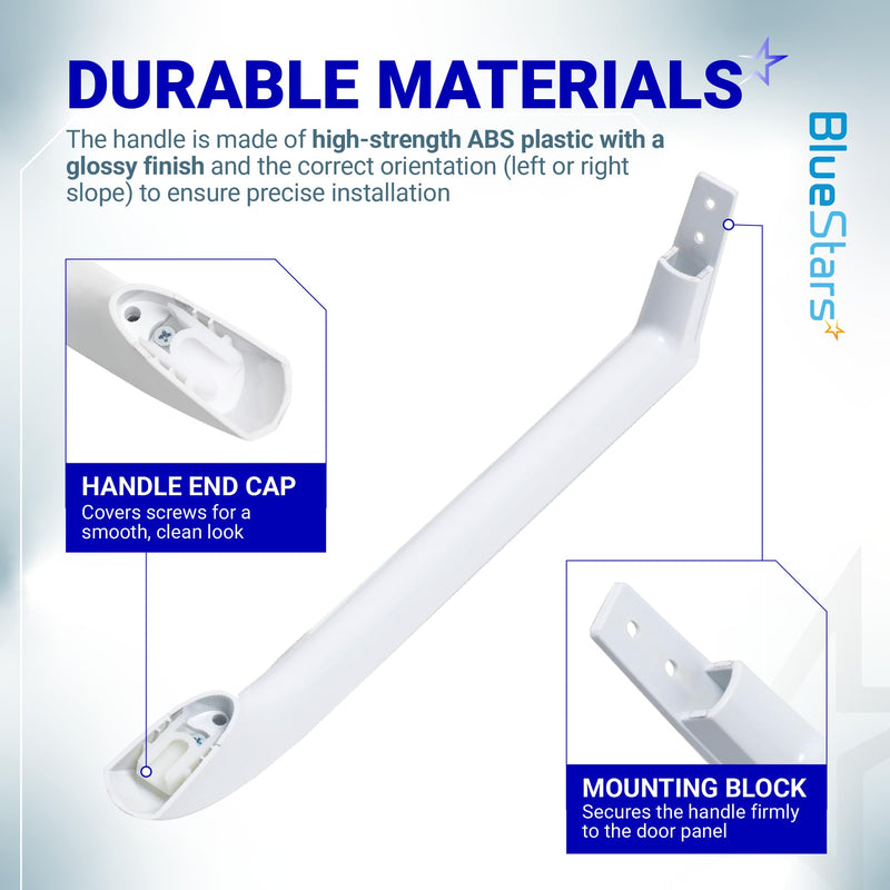 BlueStars 5304486359 5304506469 Refrigerator Door Handle Set - Compatible with Frigidaire Freezers - Replace Parts 5304504507, 242059501, 242059504 - Pack of 2 White
