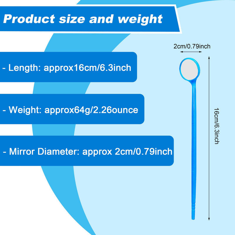100pcs Disposable Dental Exam Mouth Mirrors Oral Dental Mirror Plastic Dental Instrument (Blue) Blue