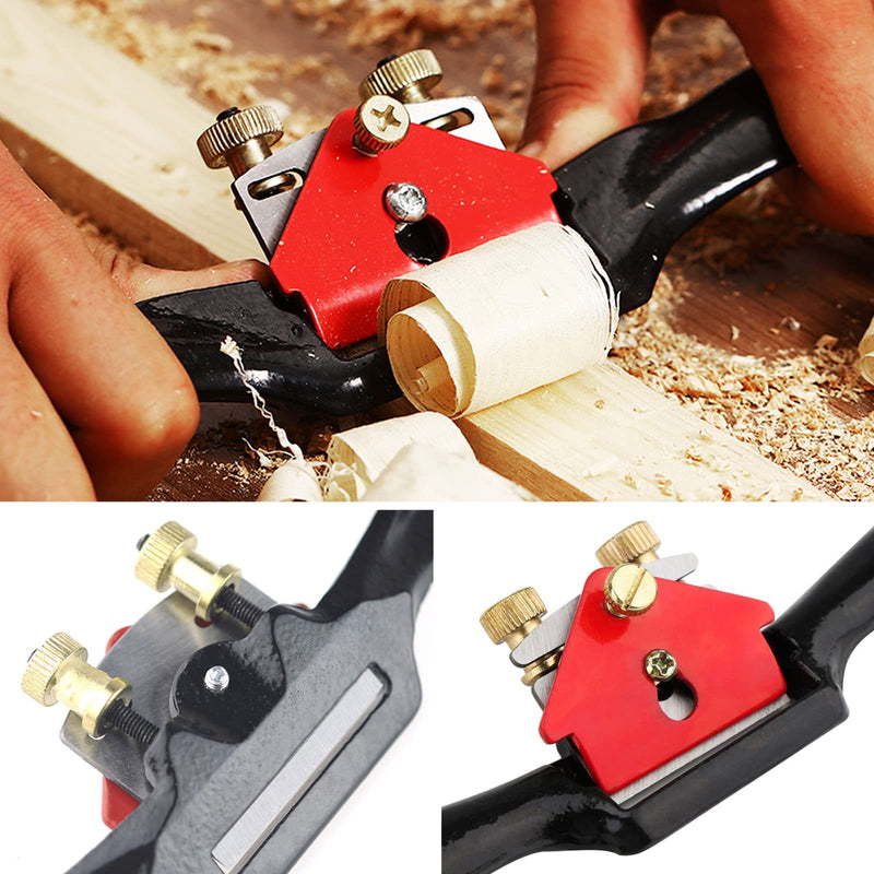9'' Adjustable SpokeShave with 4 Blades, Home Woodworking Hand Planes, Portable Smoothing Planes Tool for Wood Craft, Wood Craver, Wood Working