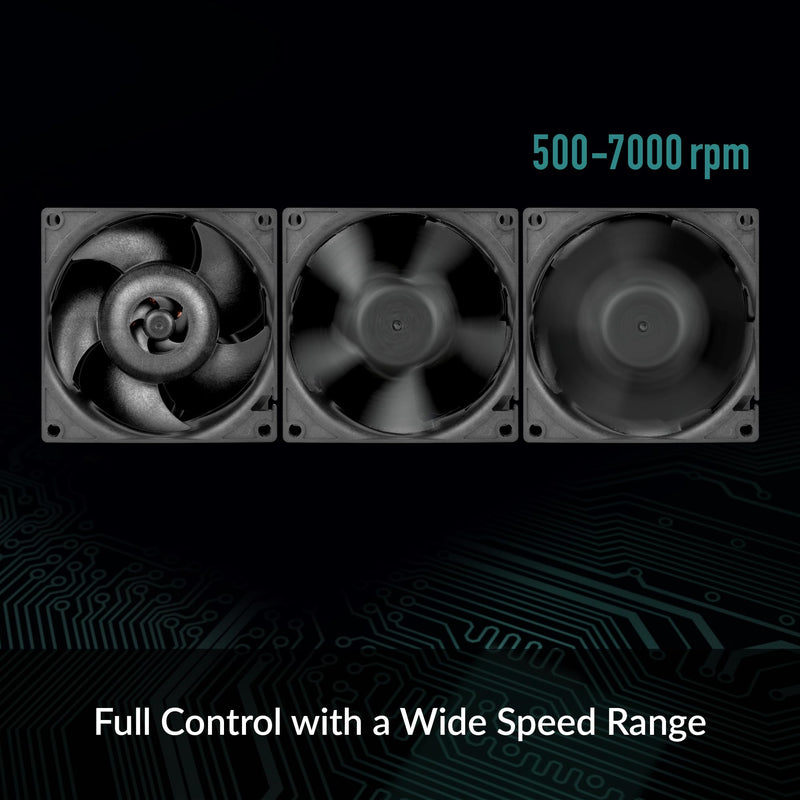 ARCTIC S8038-7K - Server Fan, 80x80x38 mm, 500–7000 RPM, PWM Regulated, 4-pin Connector, 12 V DC, Rack Cooling Fan - Black