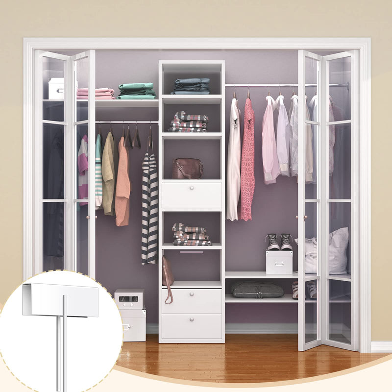 Dunzy 4 Pieces Bifold Door Lock Double Door Child Safety Childproof Closet Stainless Steel Metal Pantry Lock for Bifold Folding Closet Pantry, White