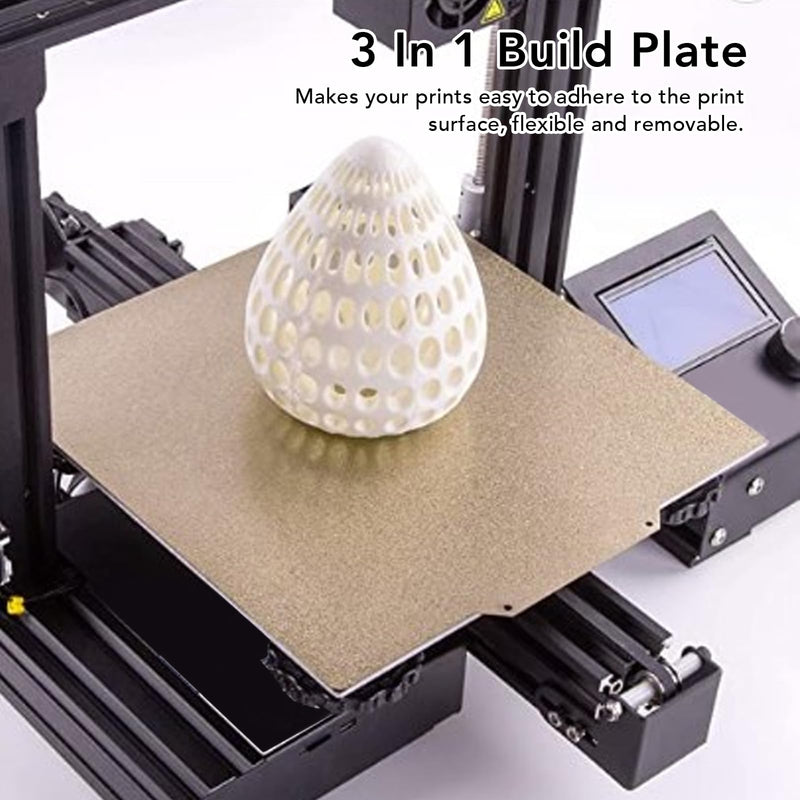 Spring Steel Magnetic Build Plate 200 x 200mm, Double Sided PEI Coated Flexible Bed, Stainless Steel Flex Plate with Adhesive Magnetic Base for 3D Printer