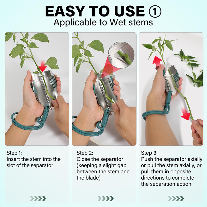 Hand Bud Debudder Tool - Bud Stripper | Bud Bucker, Quickly Separate Buds from Stems, Bud Trimmer Companion, with Dark Green Non Slip Pads and Lanyard