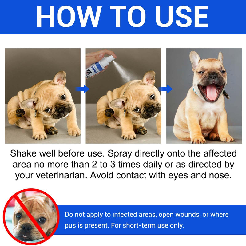 Hydrocortisone Spray for Dogs & Cats - Itchy Skin Relief for Dogs Spray, Hot Spot Treatment - Soothes Irritated Dry Skin, Allergies, Dermatitis - Reduces Inflammation & Redness - 4.4 fl.oz