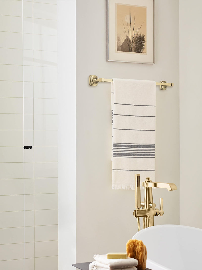 Amerock BH36094BBZ | Golden Champagne Towel Bar | 24 inch (610 mm) Center-to-Center Towel Rack | Stature | Bathroom Towel Holder | Bathroom Hardware | Bath Accessories