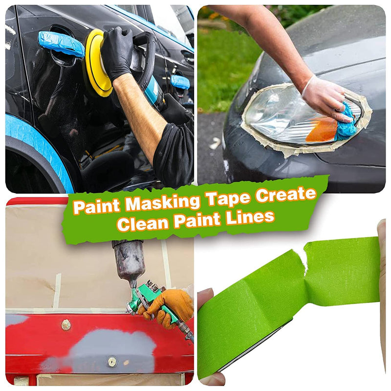 Thin Painters Tape 1/8, 1/4, 1/2 inch Width Painter Tape Paint Tape Masking Tape Pinstriping Tape, DIY Art TapeSmart Selection, 3" Large Core… 1/8"x 8rolls Green