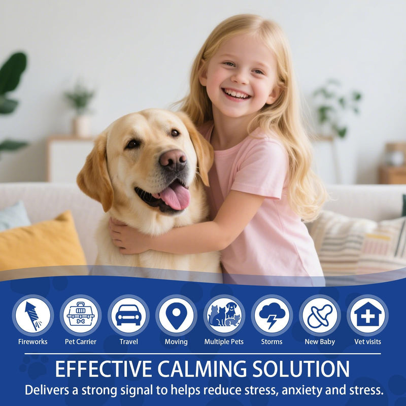 Dog Pheromone Calming Diffuser: Relaxing Pheromone Diffuser for Dogs Relief Stress Anxiety Fighting Scratching Barking, Dog Calming Pheromone Diffuser Kit with 2 Plug in Diffuser+4 Refill 48ml (6in1) 6in1