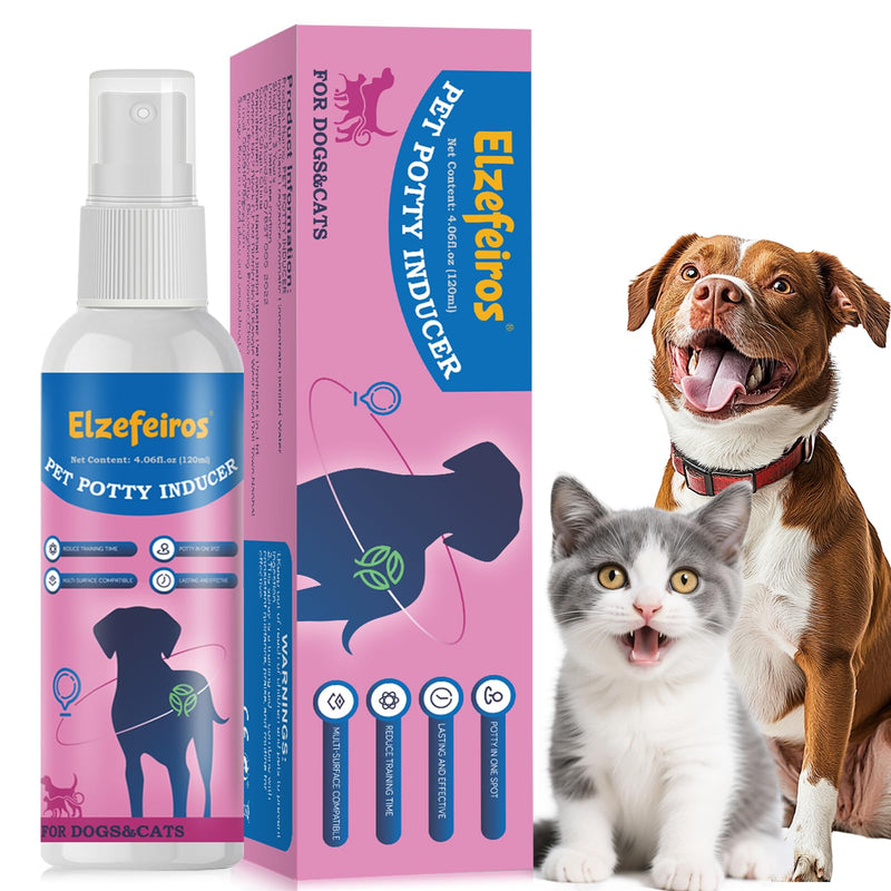 Dog Potty Training Spray,Go Here Potty Training Indoor & Outdoor,Dog Pee Attractant Spray,Training & Behavior Aids For Dogs Cats to Pee in One Spot,Prevent Your Pet from Soiling The Carpet,120ML 120ml
