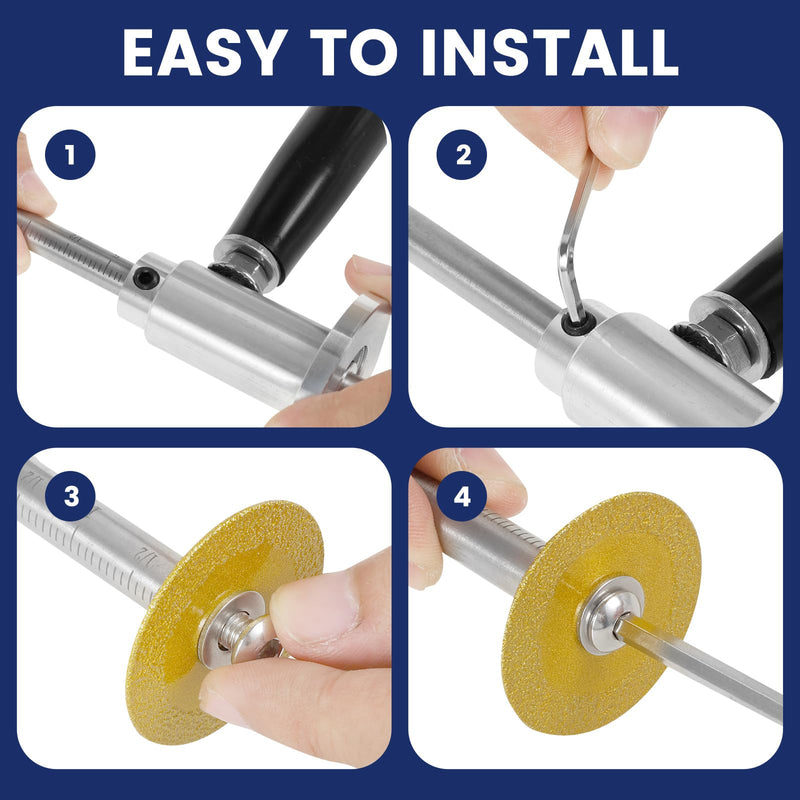 7 Inch Inside Pipe Cutter for PVC Pipe, Internal/Inside PVC Pipe Cutter for Drill with Diamond Grit Cutting Wheel PVC Cutter with Hex Shank, Handle and Drill Attachment for Plumbing, Irrigation 5 Diamond Grit Cutting Wheels