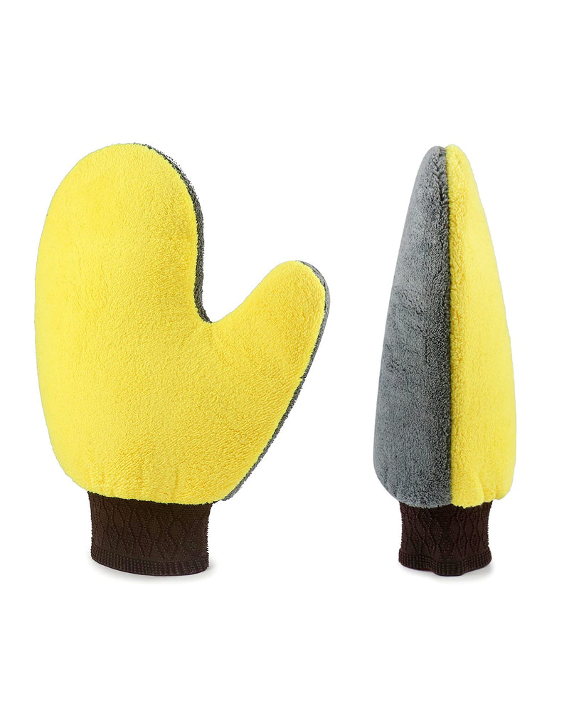 QWORK Cleaning and Dusting Mitt Paint Gloves, 4 Pack Painter's and Decorating Gloves with Thumb, Microfiber Terry Gloves