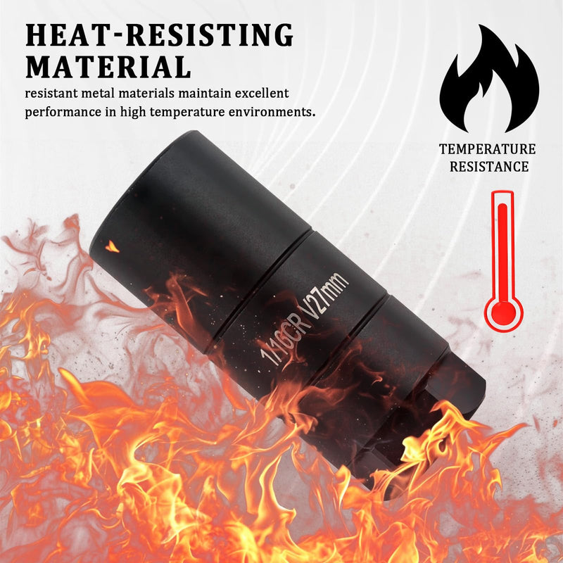 Oil Pressure Sensor Socket,Hexagonal Drive-27mm Socket for Removing Oil Sending Unit,Heavy Duty Chrome Molybdenum Steel 1 1/16 Sockets Fits 3/8"Drive,1 1/8"Hex Wrench (Black) Black