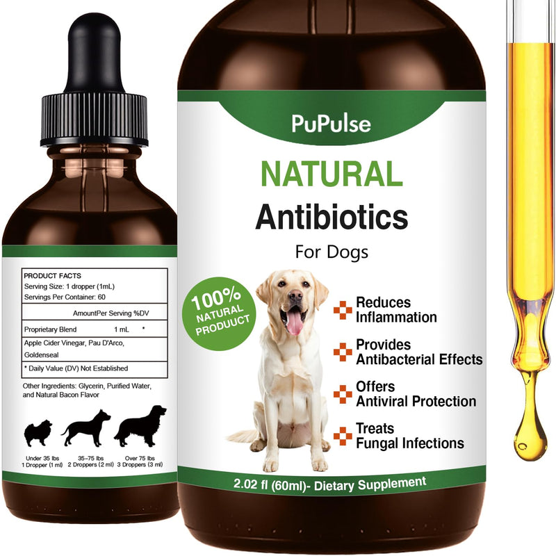 Antibiotics for Dogs | Natura Antibiotics for Dogs | Dietary Supplement Pet Antibiotic | Dog Vitamins and Supplements | Dog Antibiotic | 2 Oz