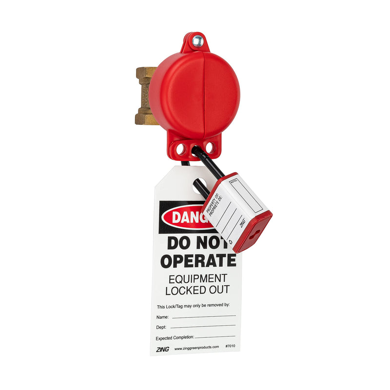 Zing Green Products 7103 RecycLockout Gate Valve Lockout, USA Made Recycled Plastic, Covers 1 to 2.25 Inch Valves 1 inches - 2.25 inches Valve Handle Diameters