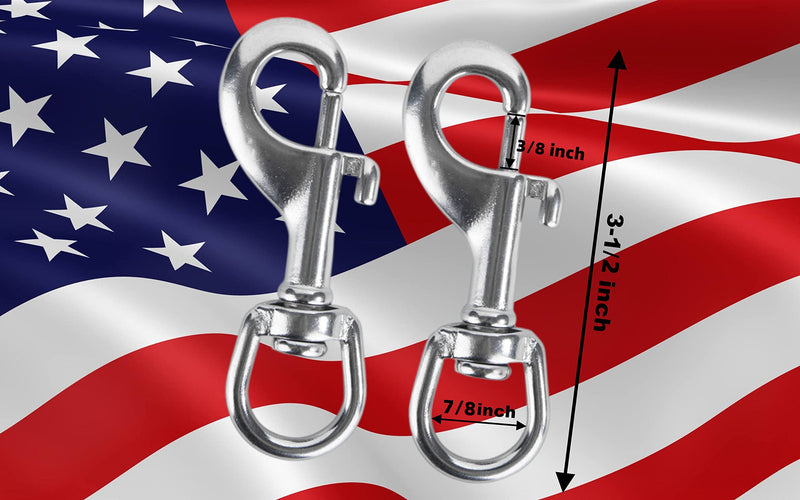 Swivel Eye Snap Hook, Single Ended Bolt Snap Clips, Marine Grade Stainless Steel 316 Clips for Diving Keychain Dog Leash Camera Strap Clothesline (Set of 4) (90mm) 90mm - NewNest Australia