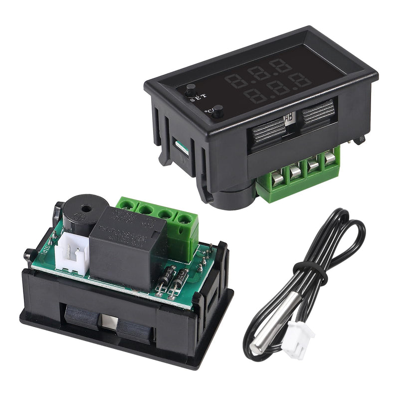 4pcs DC 12V Electronic Temperature Controller Programmable -50 to 110 ℃ Heating/Cooling Thermostat Control Switch Module NTC Waterproof Sensor Probe Dual Color LED Display Monitor