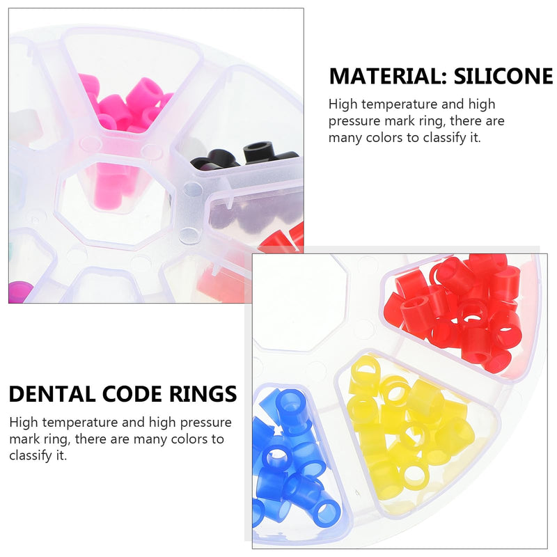 Healifty 160pcs Silicone Dental Code Rings Instrument Color Code Rings 4x6x5mm