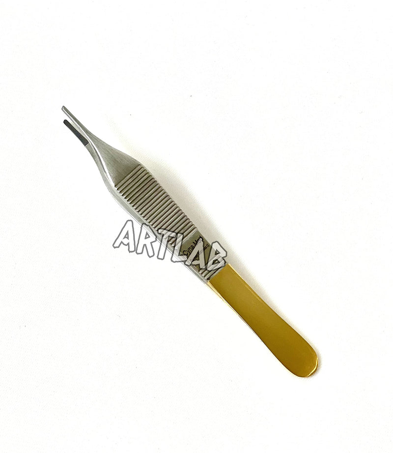 Premium German Stainless Tungsten Carbide TIP ADSON Forceps Tissue 1X2 Teeth ADSON Brown Forceps ADSON Dressing Forceps 4.75" Veterinary Instruments (ADSON DRESSING FORCEP) ADSON DRESSING FORCEP
