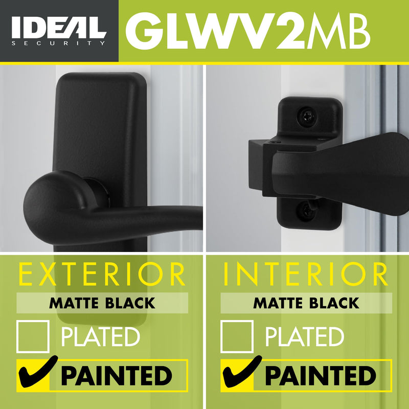 Ideal Security GL Lever Handle Set for Storm Doors and Screen Doors, Storm Door Handle Replacement, Screen Door Handle, Matte Black