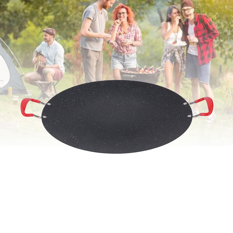 Non Stick Korean Grill Pan, Round BBQ Griddle Pan with Silicone Handle Design, High Temperature, Suitable for Camping, Outdoor Barbecue (Small 70 X 55 X 45cm / 27.6 X 12.6" x 12.2" x 3.1"
