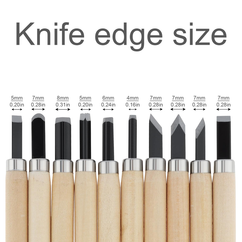 OriGlam 10pcs Professional Wood Carving Chisel Set, Carbon Steel Wood Carving Tools, Woodworking Chisels Wood Chisel Kits, Power Grip Carving Tools Great for Carving Woodworking Beginners & Kids