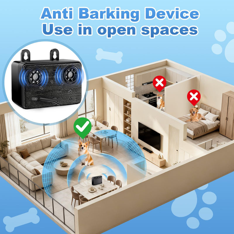 Anti Barking Device for Dogs,Bark Deterrent Device with 3 Frequency Modes & Flashlight, Dog Barking Deterrent Devices for Stopping Barking, Jumping & Bad Behavior, Indoor Outdoor Use Black