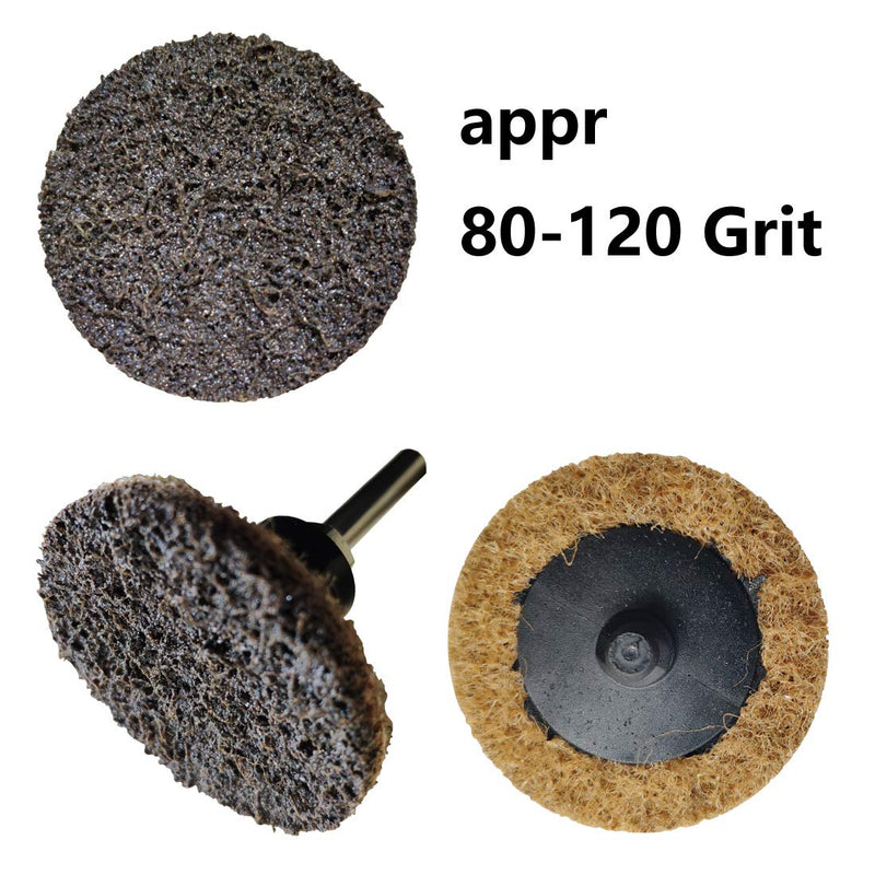 Sanding Discs 50 pcs Set, 2-inch roll Lock disc with 1/4 inch Holder, Surface Conditioning Discs for die Grinder Surface Strip Grind Polish Burr Finish Rust Paint Removal