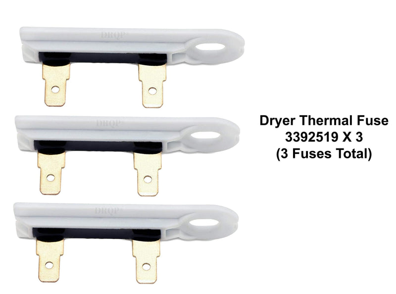 3392519 Set of 3 Dryer Thermal Fuse By DR Quality Parts Replaces Part Numbers WP3392519, AP6008325, 3388651, 694511, 80005, ET401, PS11741460, WP3392519VP