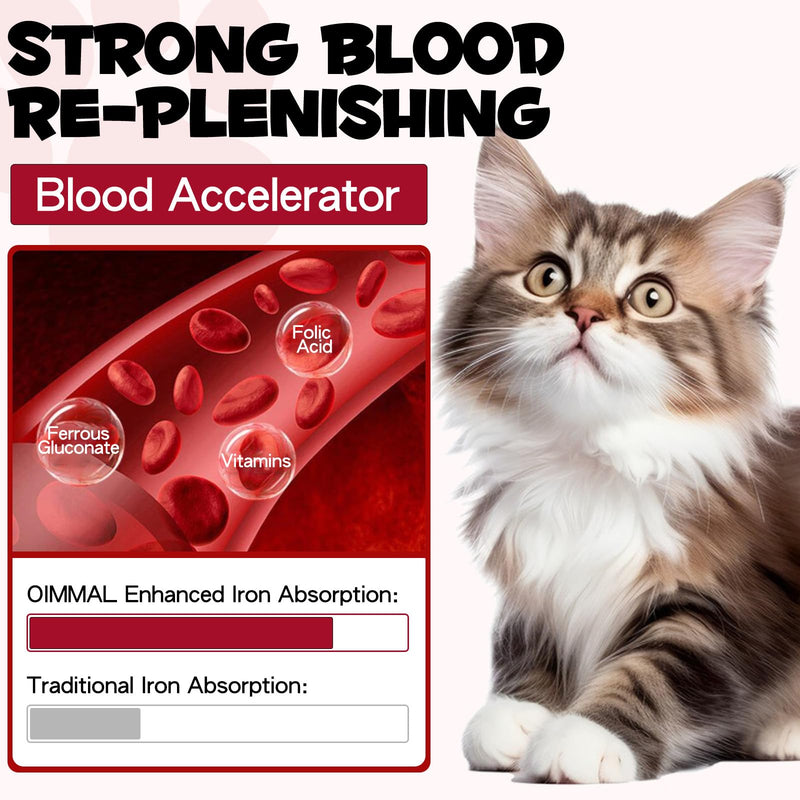 Liquid Iron Supplements for Cats,LiquiI Iron with Vitamin C and B12,Supports Anemia, Low Enery Levels and Lethargy,Promotes Blood Health, Helps with Formation of Red Blood Cell - PawsPlanet Australia