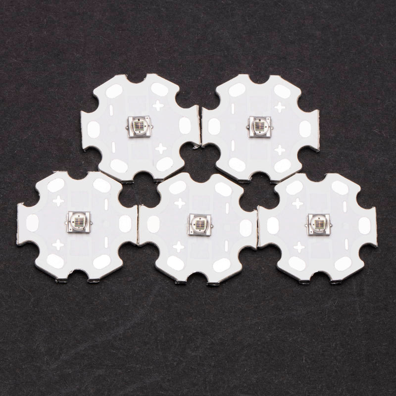 5Pcs Ir High Power LED Chip 3535 SMD 3W Infrared Emitting with Aluminum Plate 20mm Star PCB Base Heat Sink for Infrared Transmitter (120deg,IR 1050-1055nm,DC 1.4-1.6V,700mA,42mil chip) IR1050-1060nm