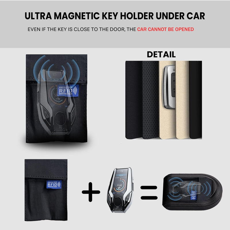 Magnetic Key Holder Under Car,Magnetic Key Box with Combination Lock, Hide Spare Key Outside,Waterproof Magnetic Key Hider Outdoor for Hiding for Vehicles Outdoor Black