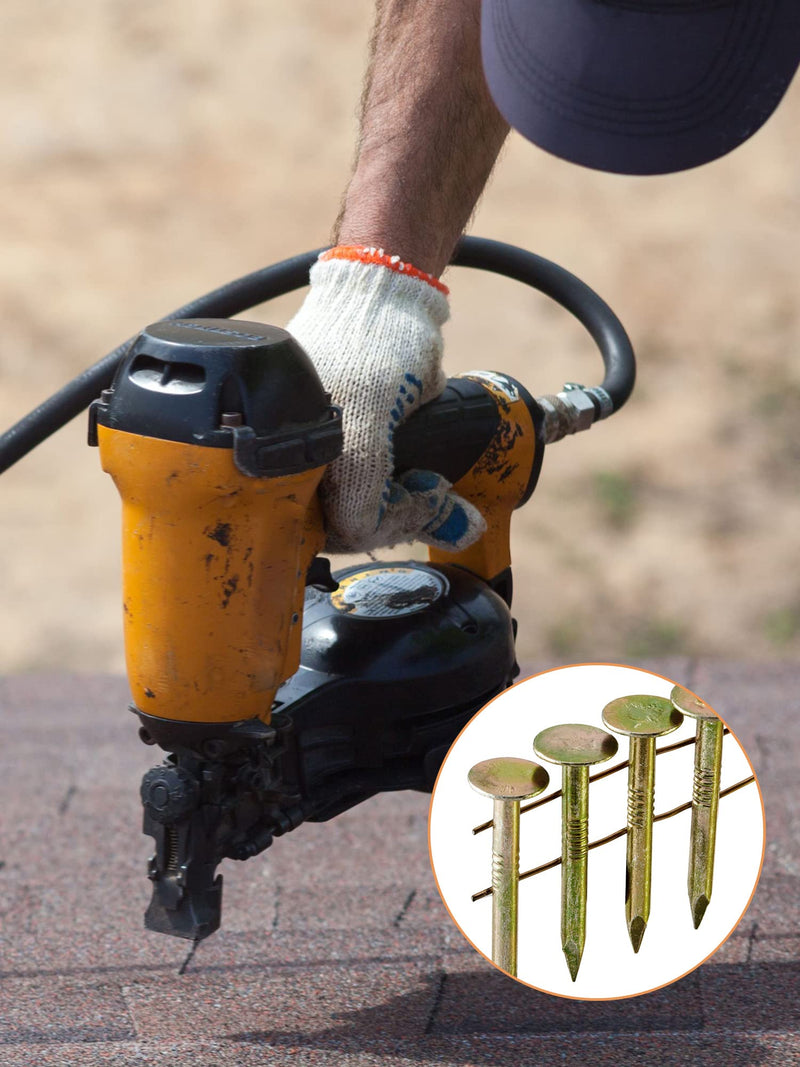 Sadnyy 600 Count Coil Roofing Nails 3/4-1-1/4 in 15 Degree Coil Roofing Stainless Steel Siding Nails with Smooth Ring Shank for Roof Lathing Sheathing Material (3/4 inch x 0.12 inch) 3/4 inch x 0.12 inch